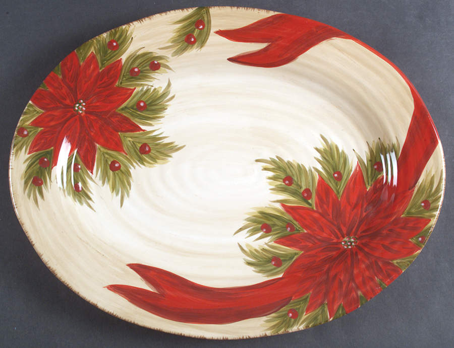 Christmas Carol 16" Oval Serving Platter by Tabletops Unlimited-1