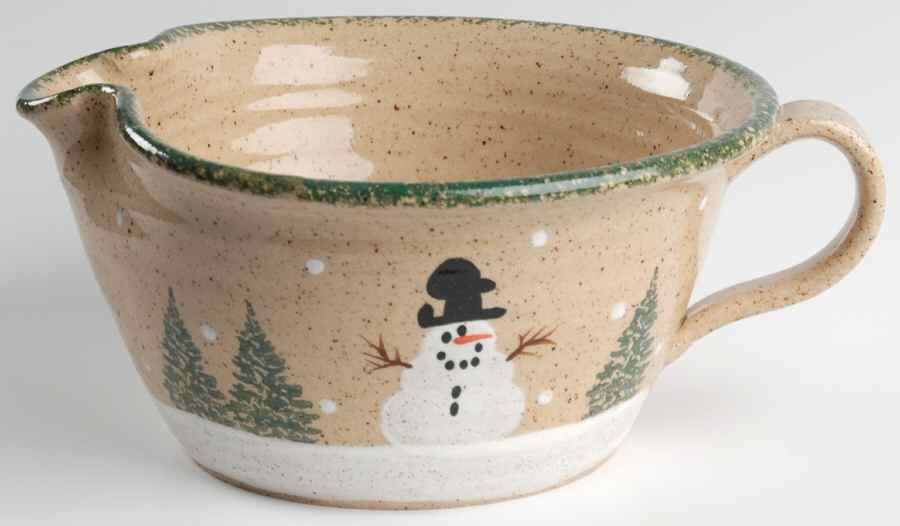 Snowman & Pines (Hand Thrown) Batter Bowl by Three Rivers-1