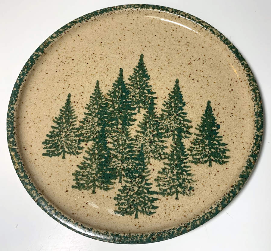 Winter Pines Brown (Hand Thrown) Trivet by Three Rivers-1