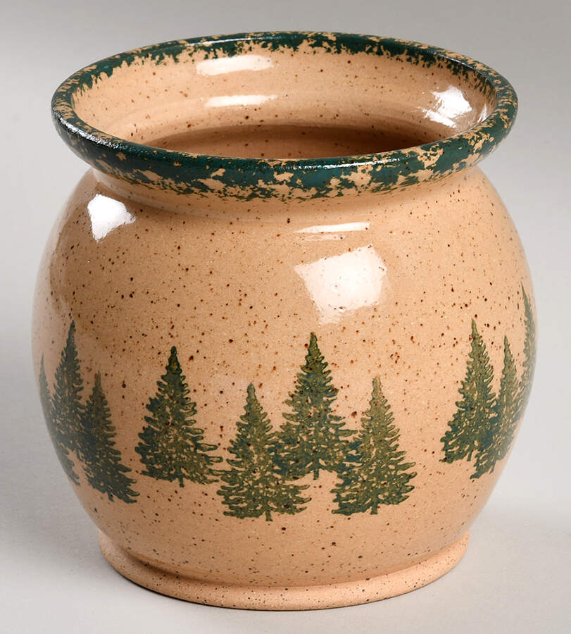 Winter Pines Brown (Hand Thrown) Sugar Bowl No Lid by Three Rivers-1