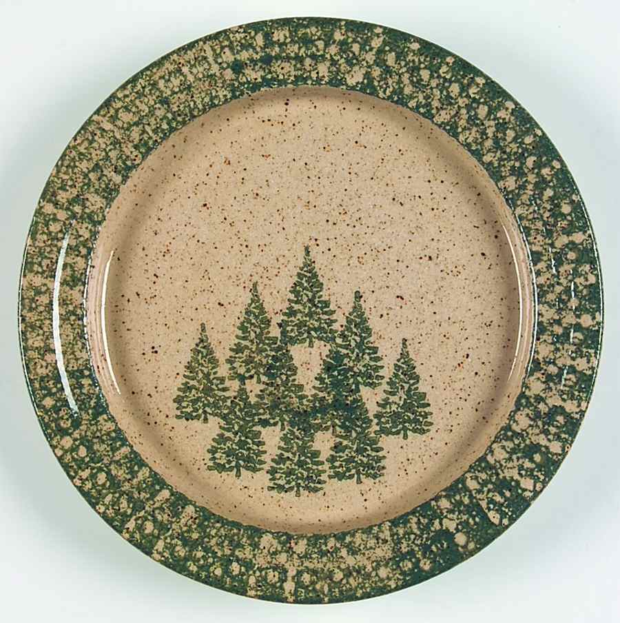 Winter Pines Brown (Hand Thrown) Salad Plate by Three Rivers-1