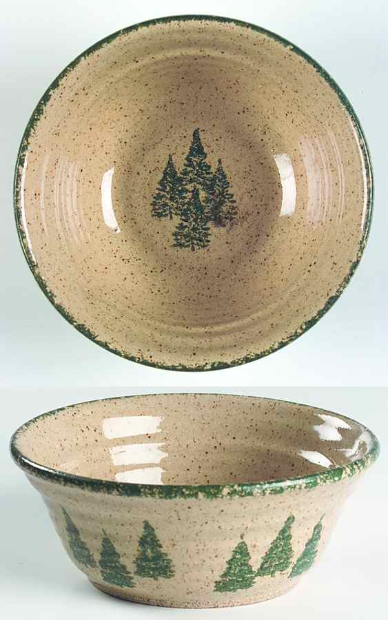 Winter Pines Brown (Hand Thrown) Coupe Cereal Bowl by Three Rivers-1