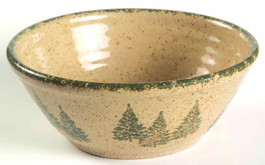 Winter Pines Brown (Hand Thrown) Fruit/Dessert (Sauce) Bowl by Three Rivers-1