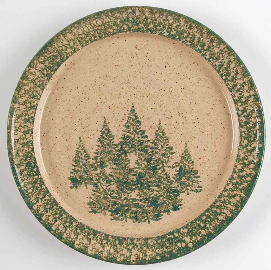Winter Pines Brown (Hand Thrown) Salad Plate by Three Rivers-1