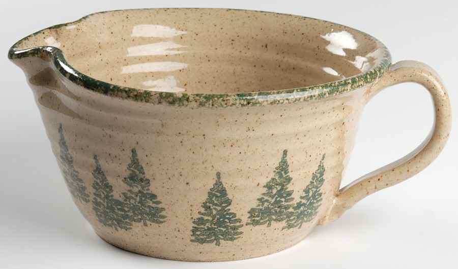 Winter Pines Brown (Hand Thrown) Batter Bowl by Three Rivers-1
