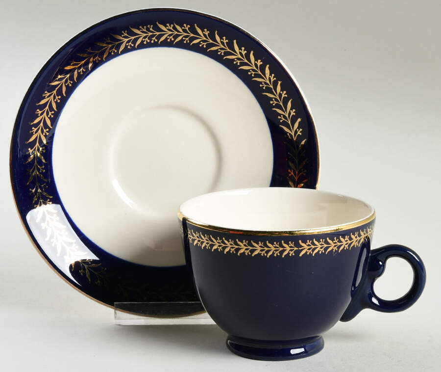 TST846 Footed Cup & Saucer Set by Taylor, Smith & Taylor (Ts&T)-1