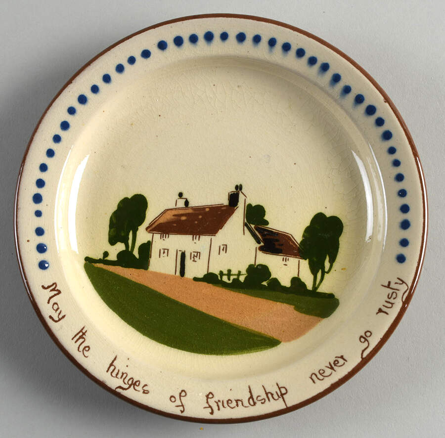Motto Ware (Cottage) Dessert/Pie Plate by Torquay Pottery-1