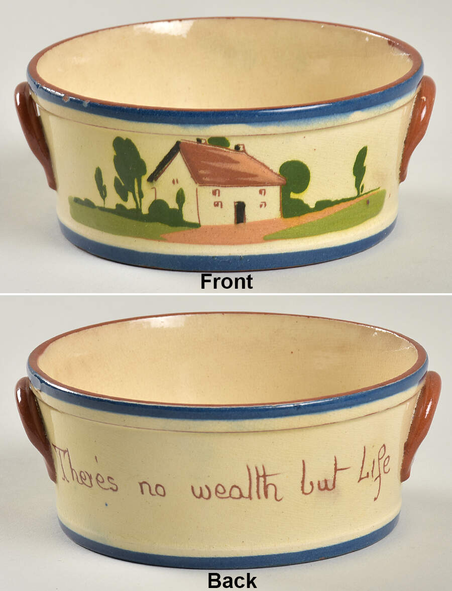 Motto Ware (Cottage) Butter Tub No Lid by Torquay Pottery-1