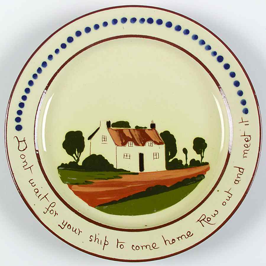 Motto Ware (Cottage) Luncheon Plate by Torquay Pottery-1