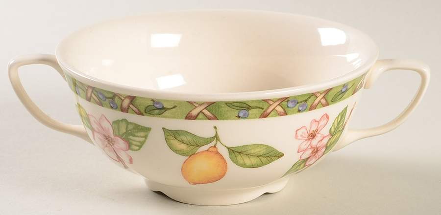 Full Fruits Flat Cream Soup Bowl by Tudor (England)-1
