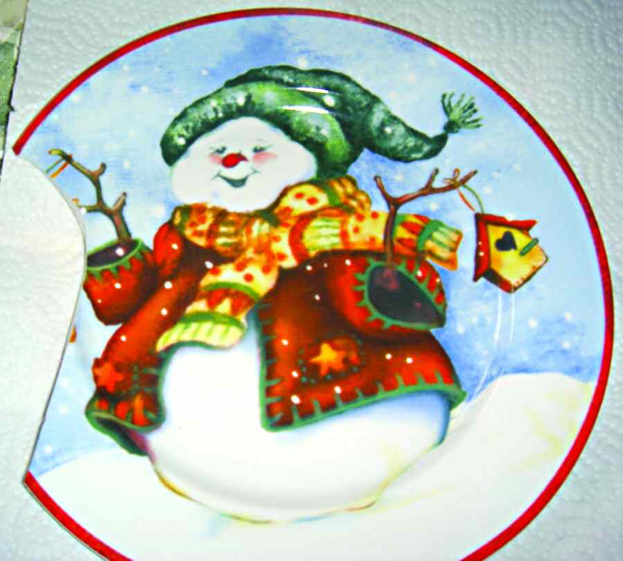Bountiful Snowman Salad Plate by Thomson-1