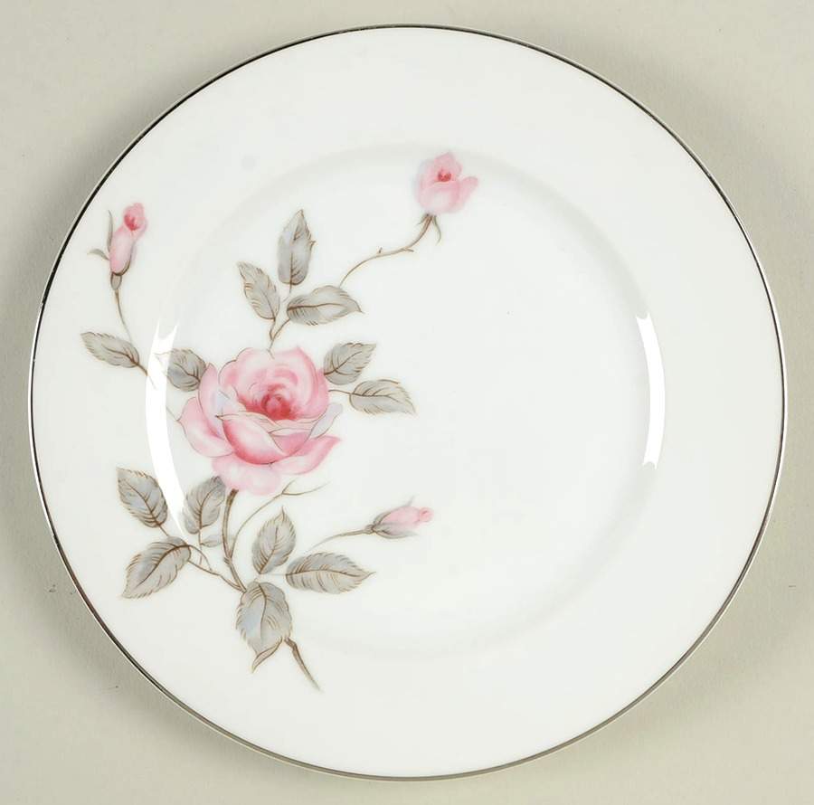 Spring Rose Bread & Butter Plate by Three Castle-1