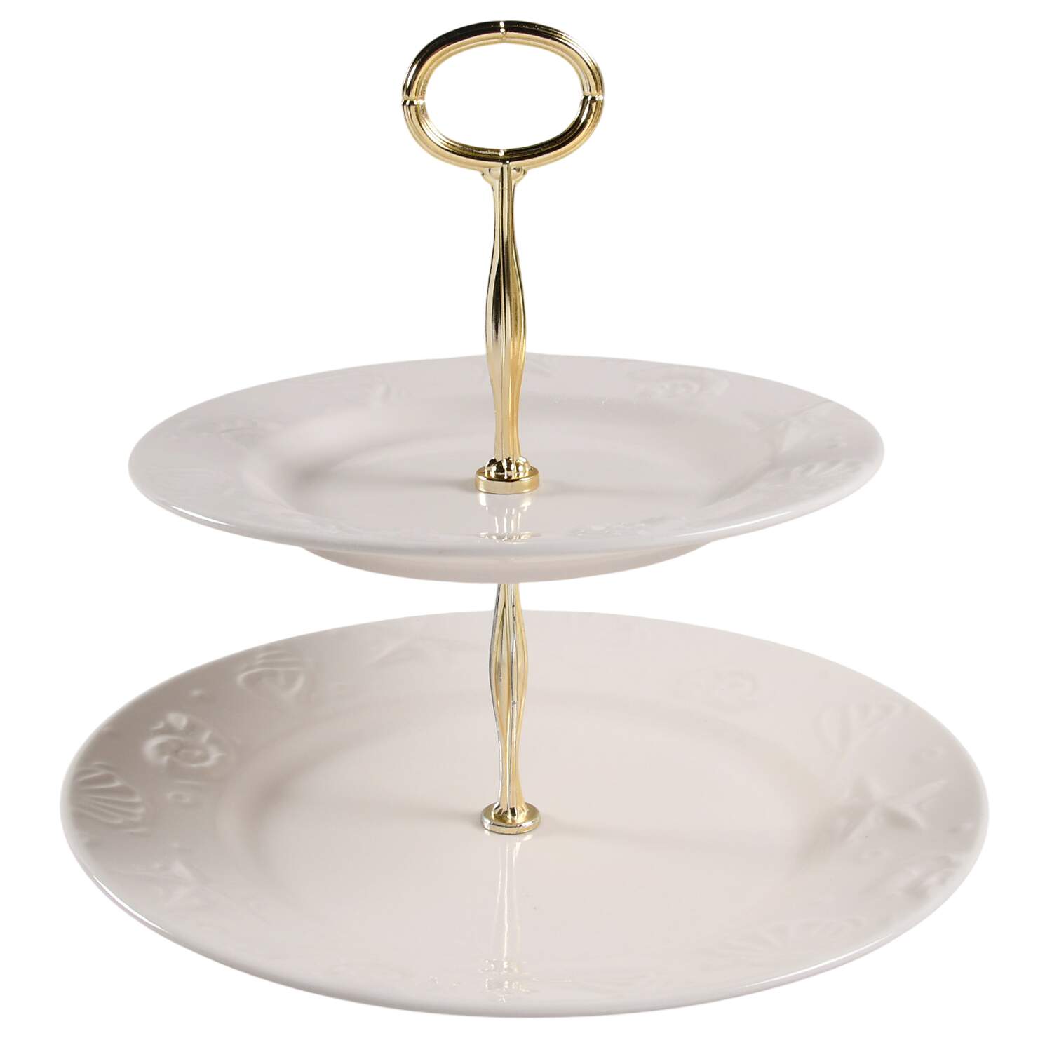 Seashells 6 5/8"-10"  2 Tiered Serving Tray (Dp, Sp) HC by Thomson-1