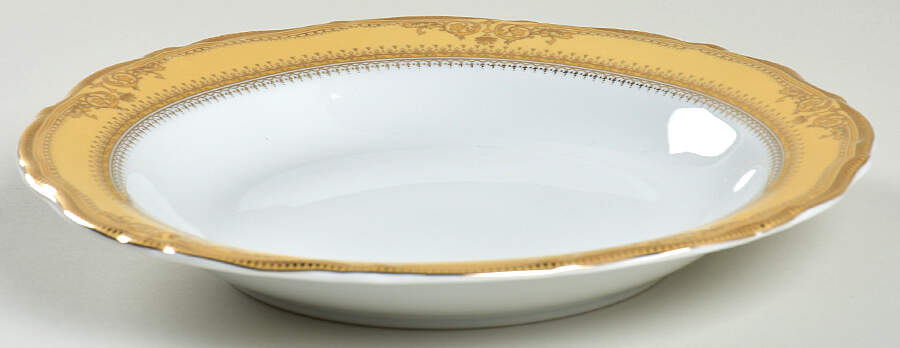 Vanessa Gold Large Rim Soup Bowl by Ten Strawberry Street-1