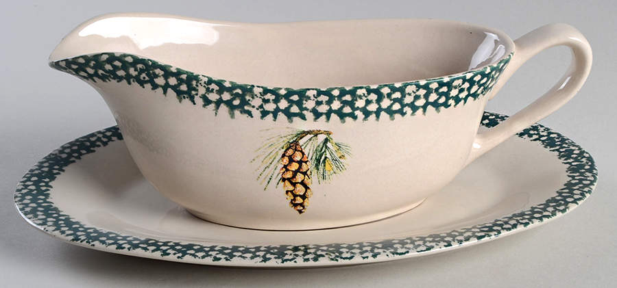 Evergreen Gravy Boat & Underplate by Thomson-1