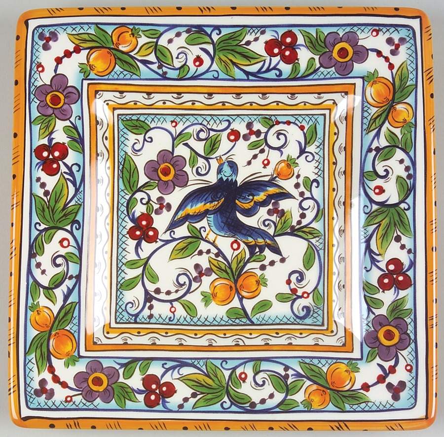 Villa Paradiso Square Salad Plate by Tabletops Unlimited-1