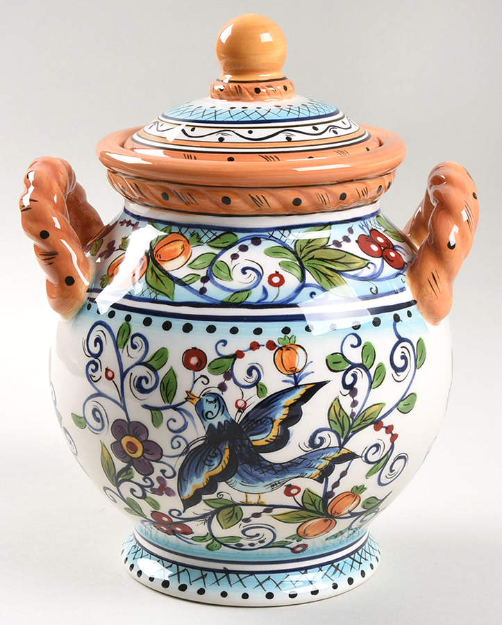 Villa Paradiso Small Canister & Lid by Tabletops Unlimited-1