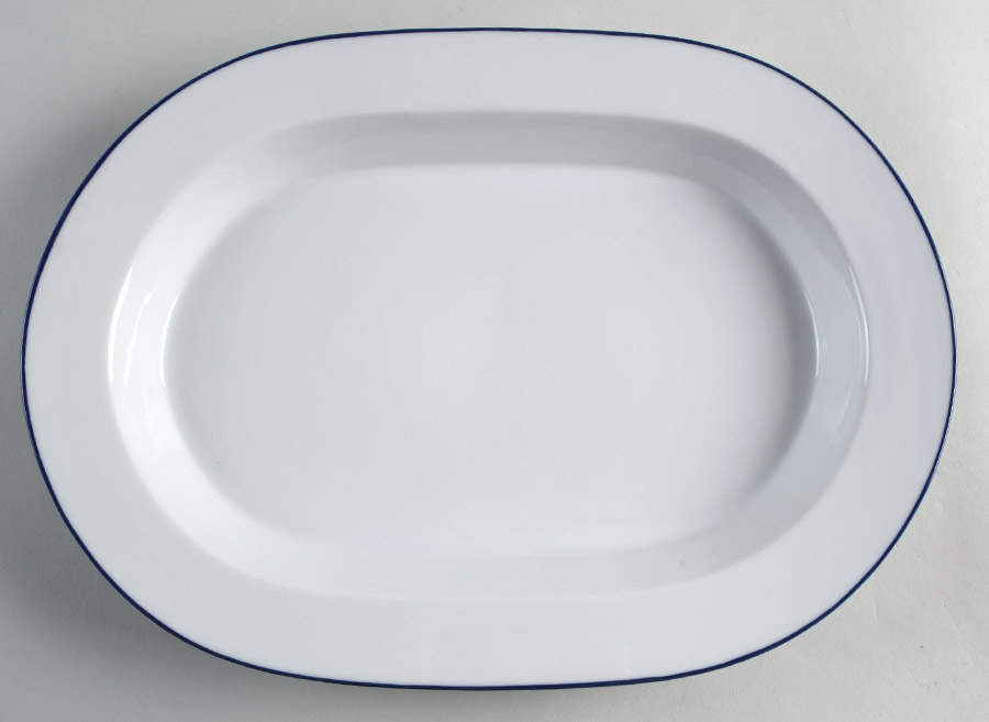 Mesa Royal Blue 14" Oval Serving Platter by Trend Pacific-1