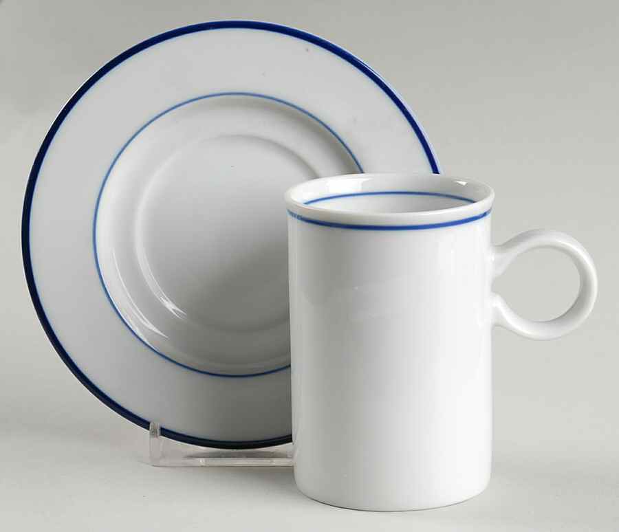 Mesa Royal Blue Flat Demitasse Cup & Saucer Set by Trend Pacific-1