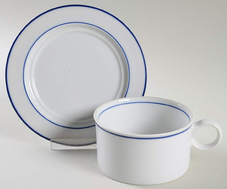 Mesa Royal Blue Flat Cup & Saucer Set by Trend Pacific-1