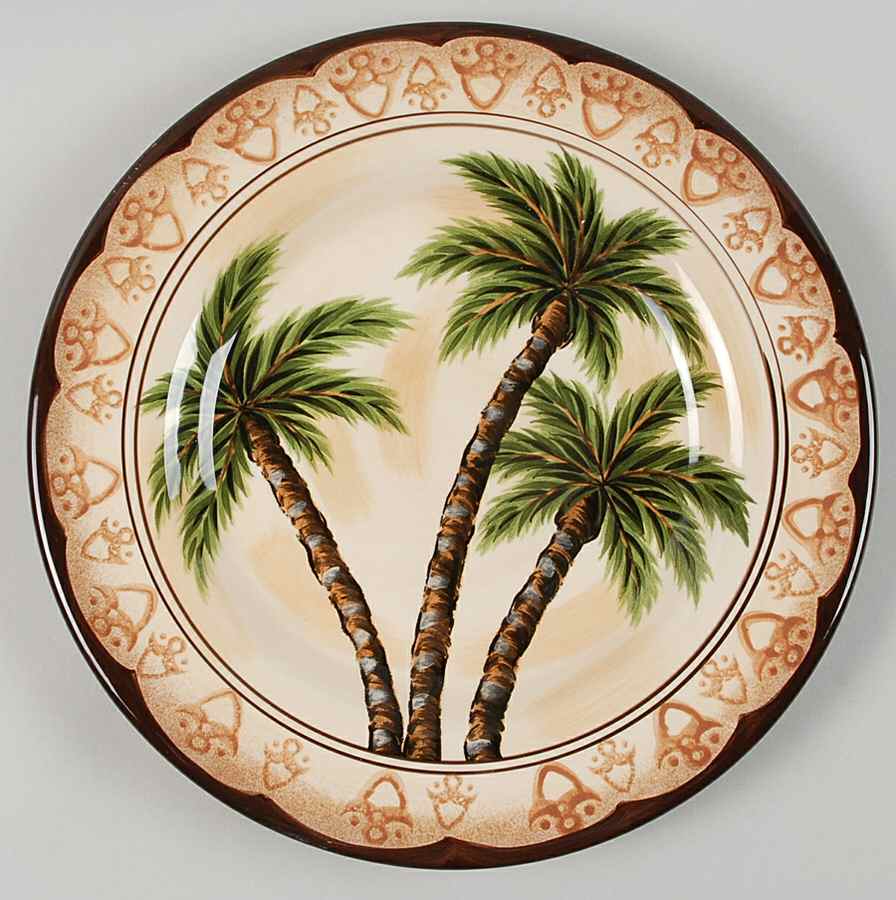 Palm Tree Dinner Plate by Tabletops Unlimited-1