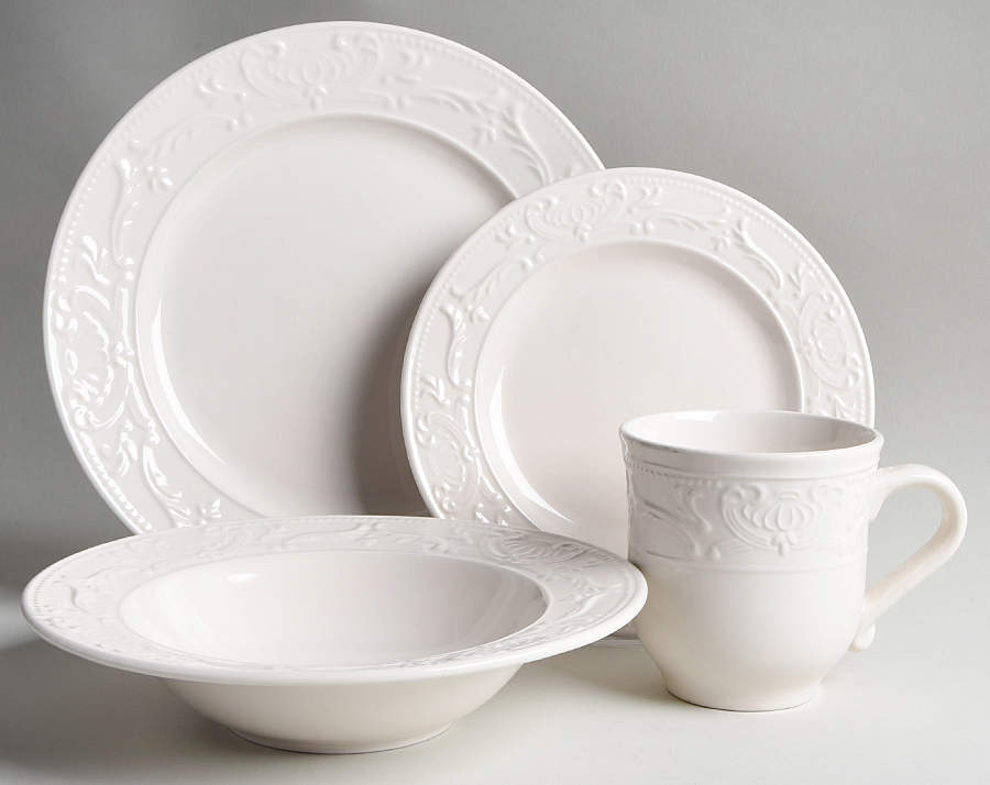 Vera White 4 Piece Place Setting by Thomson-1