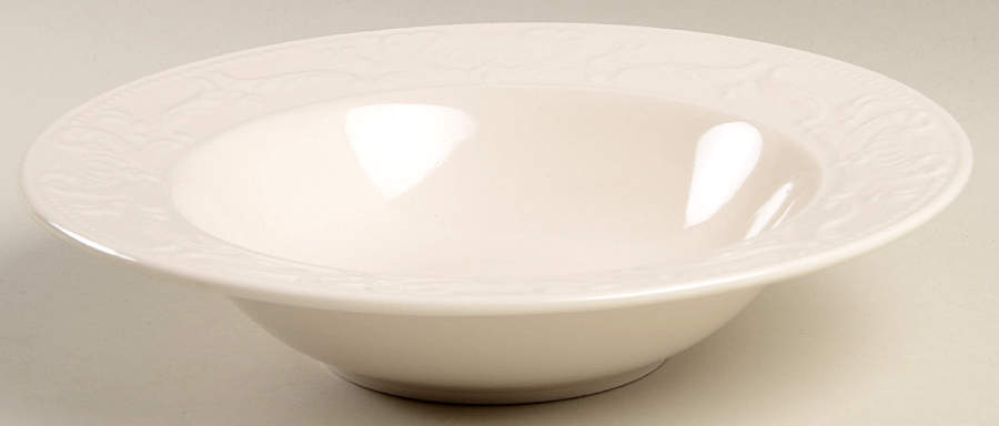 Vera Cream Large Rim Soup Bowl by Thomson-1