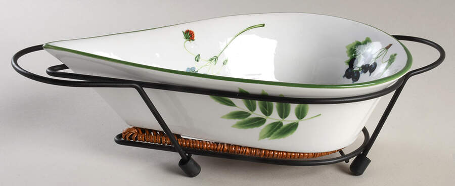 Wild Garden 10" Teardrop Bowl with Metal Stand by Temp-Tations-1
