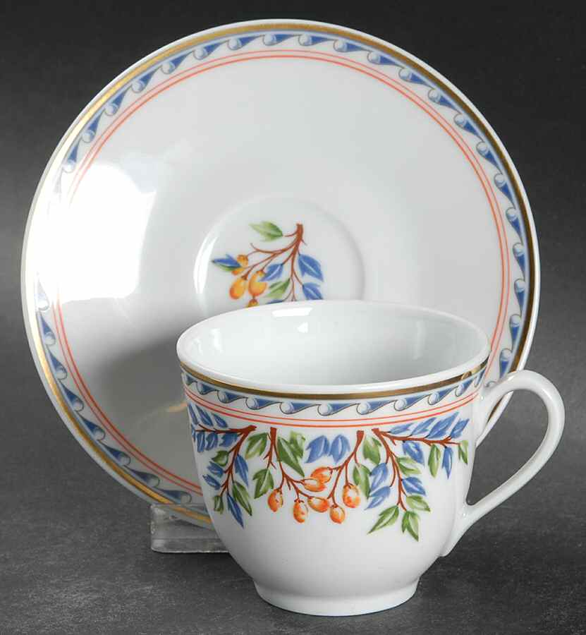 Coteaux de Sevres Flat Demitasse Cup & Saucer Set by Tharaud-1
