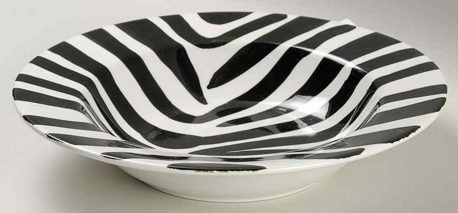 Zebra Rim Soup Bowl by Tabletops Unlimited-1