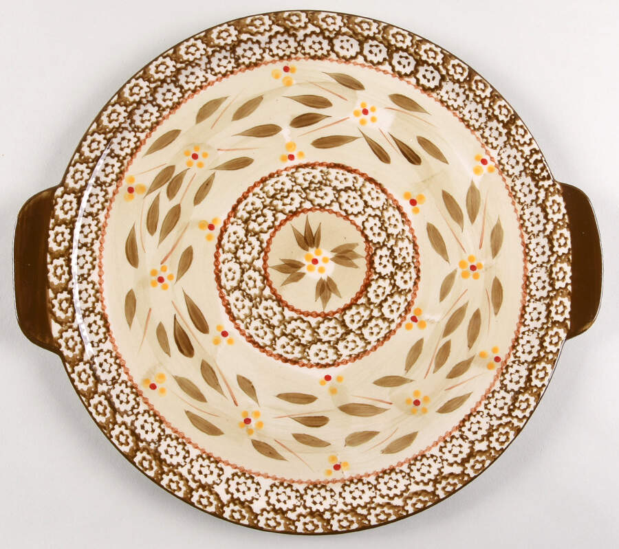 Old World Brown Handled Cake Plate by Temp-Tations-1