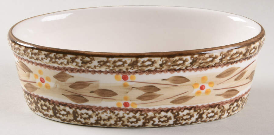 Old World Brown 7" Oval Vegetable Bowl by Temp-Tations-1