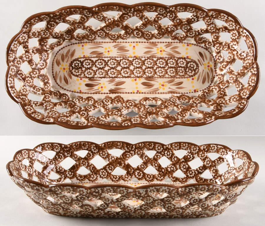 Old World Brown Bread Basket Tray by Temp-Tations-1