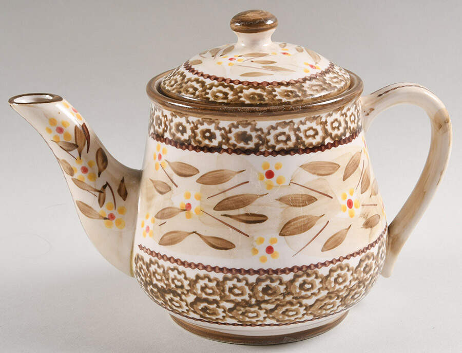 Old World Brown Teapot & Lid by Temp-Tations-1