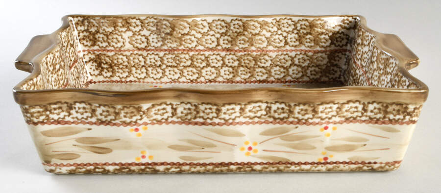 Old World Brown 13'' Rectangular Baker by Temp-Tations-1
