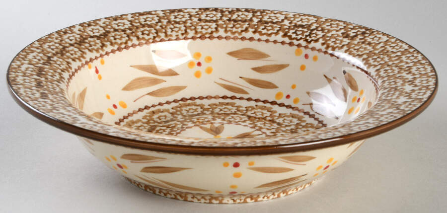 Old World Brown Large Rim Soup Bowl by Temp-Tations-1