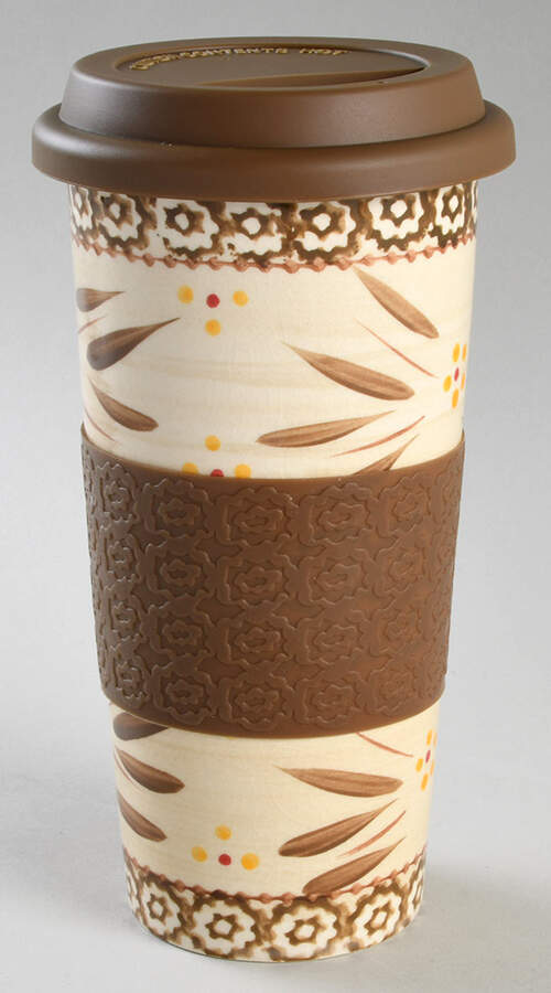 Old World Brown Travel Mug & Silicone Lid by Temp-Tations-1