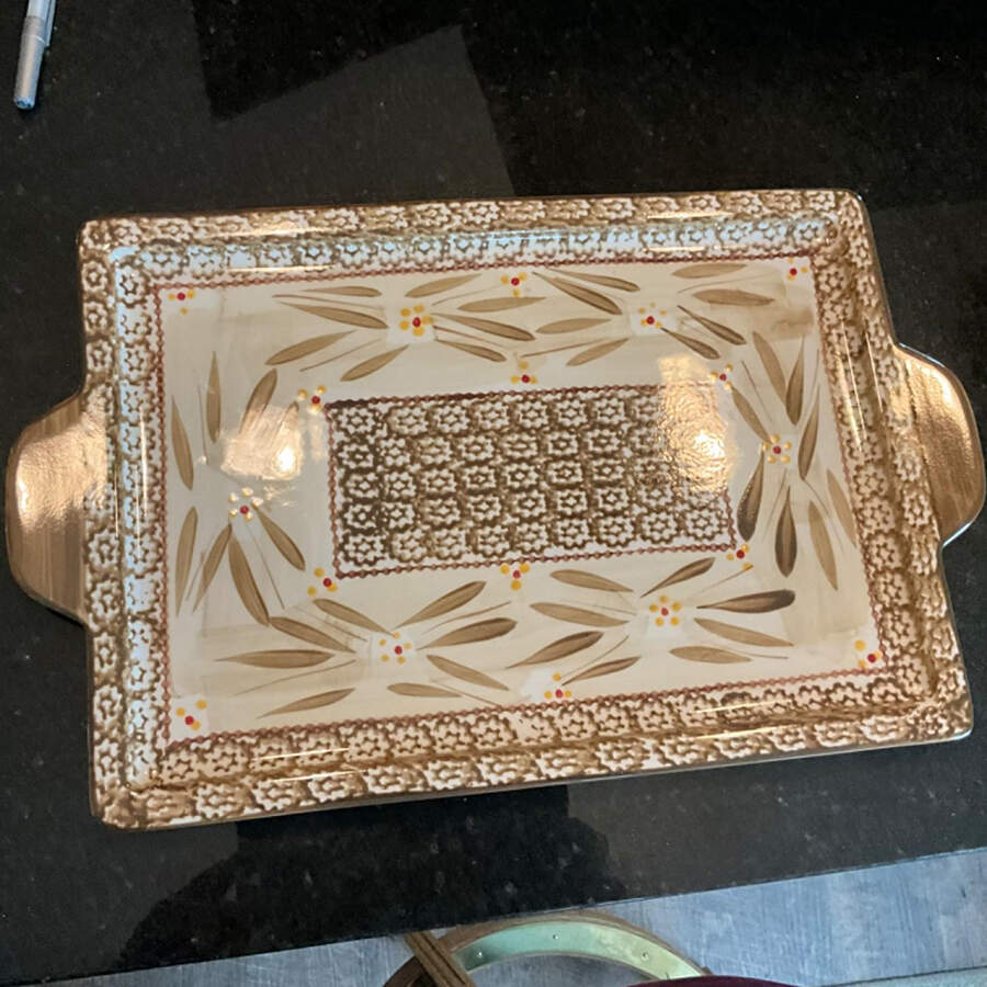 Old World Brown 13" Rectangular Tray by Temp-Tations-1