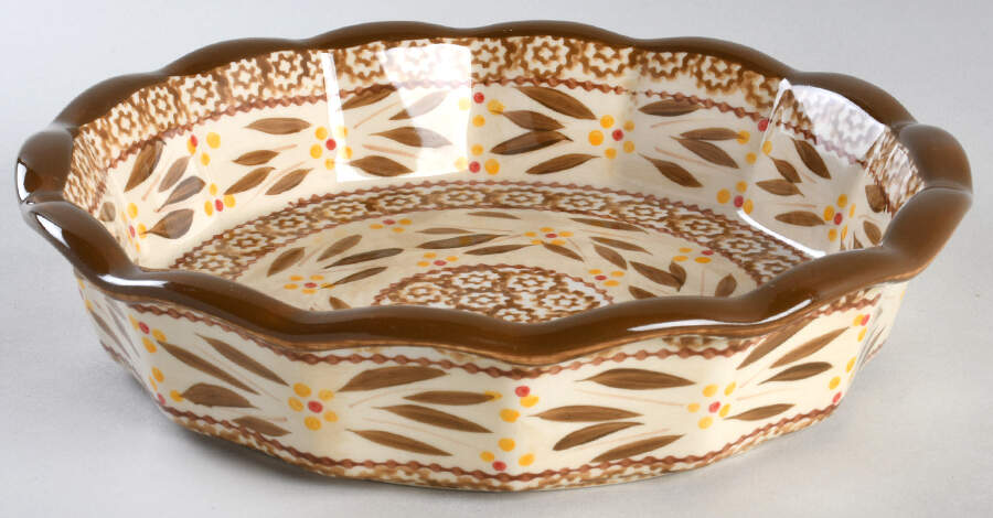 Old World Brown 10" Pie Baking Plate by Temp-Tations-1