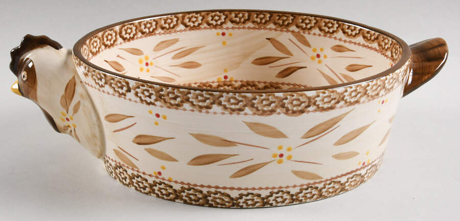 Old World Brown 2.5 Qt Oval Baker No Lid by Temp-Tations-1