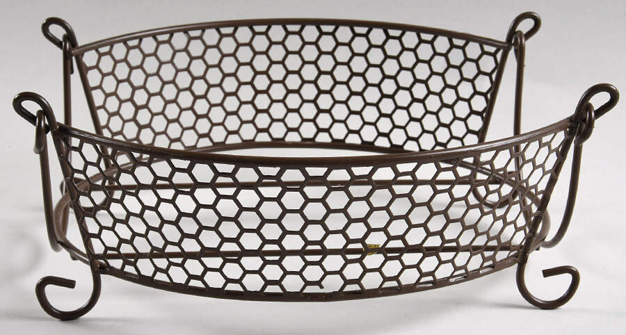Old World Brown Wire Holder for 2.5 Qt Oval Covered Baker by Temp-Tations-1