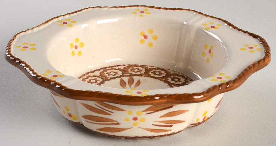 Old World Brown Rimmed, Scalloped  Ramekin by Temp-Tations-1