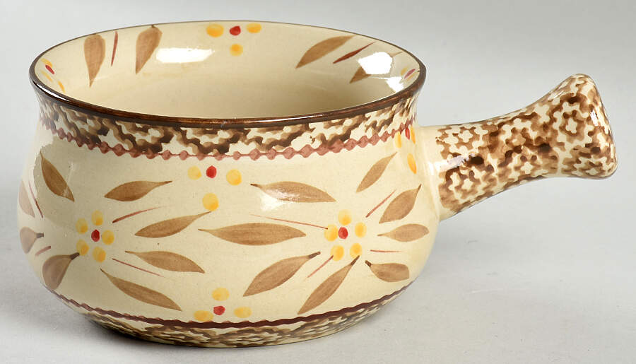 Old World Brown One Stick Handled Soup/Snack Bowl (use with SNTR12) by Temp-Tations-1