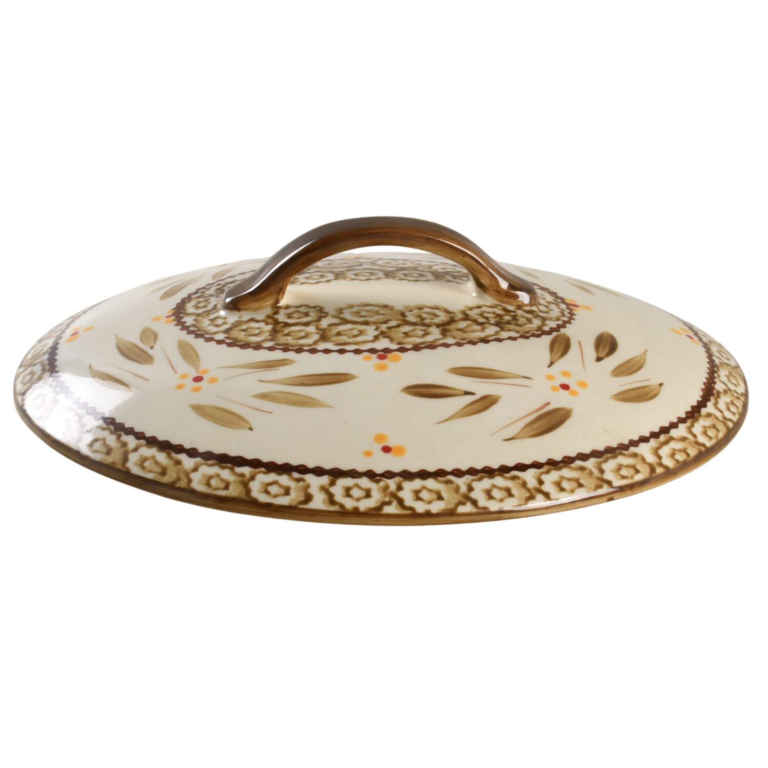 Old World Brown Lid for 2.5 Quart Oval Covered Casserole by Temp-Tations-1