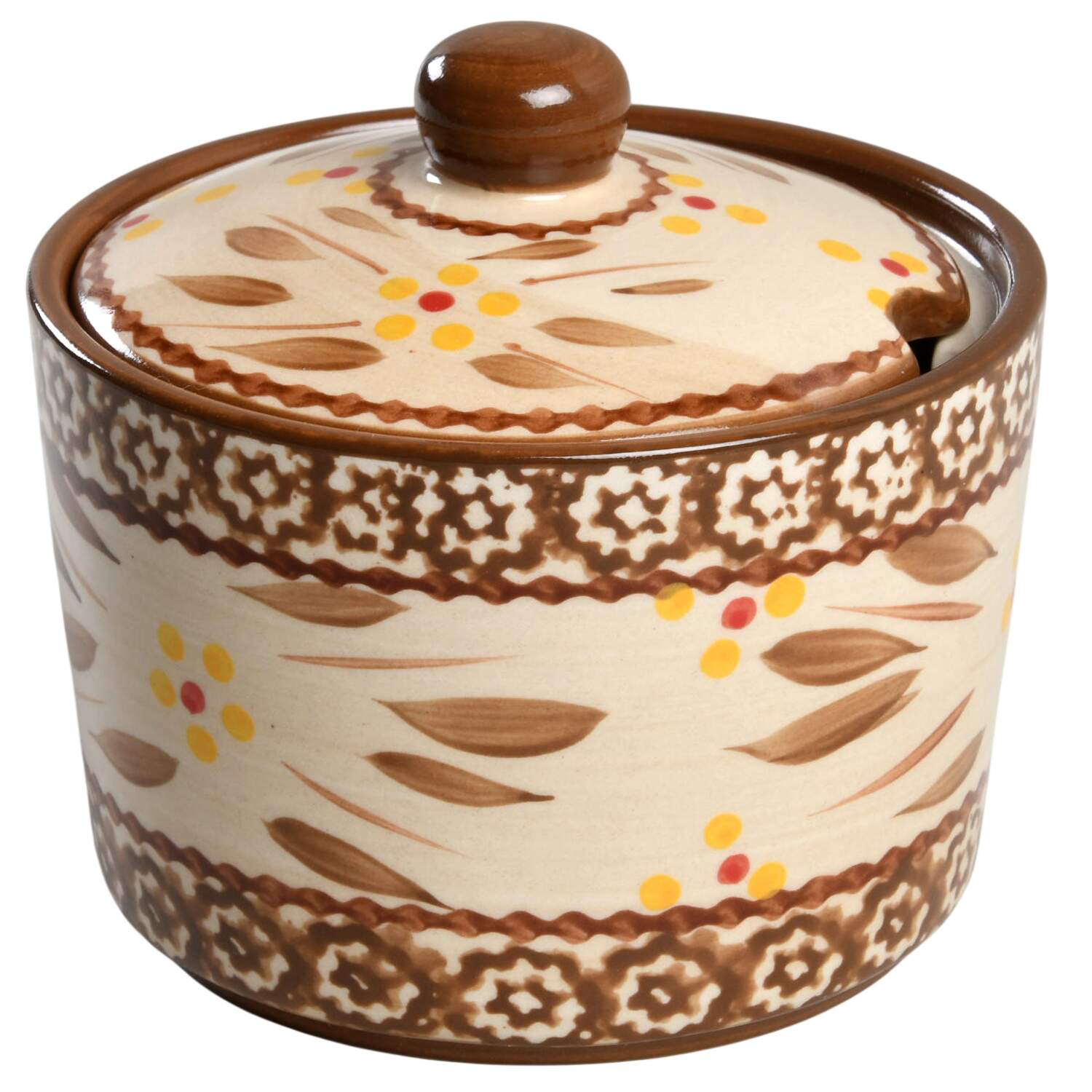 Old World Brown Condiment Jar & Lid by Temp-Tations-1