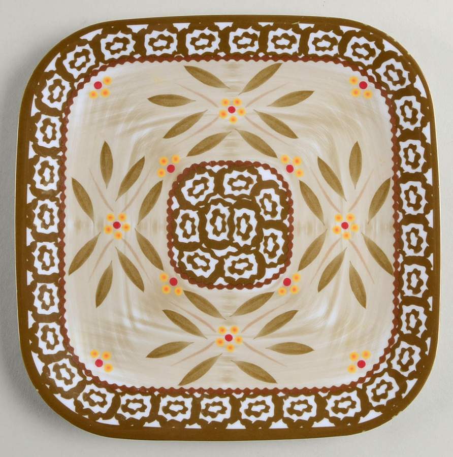 Old World Brown Square Melamine Salad Plate by Temp-Tations-1