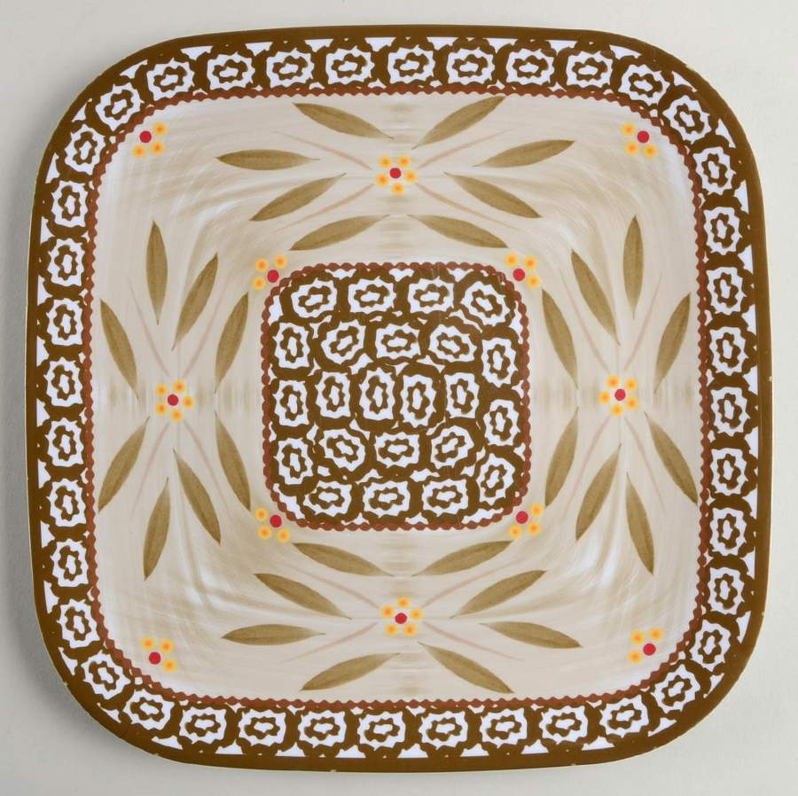Old World Brown Square Melamine Dinner Plate by Temp-Tations-1