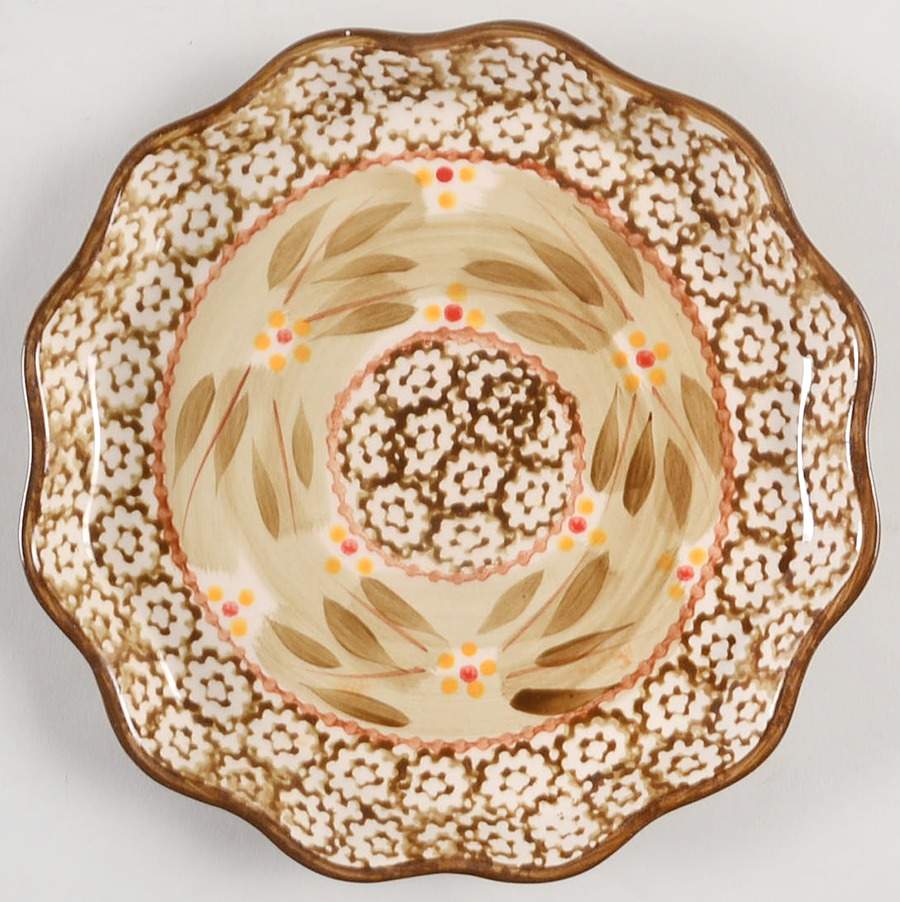 Old World Brown Scalloped Salad Plate by Temp-Tations-1