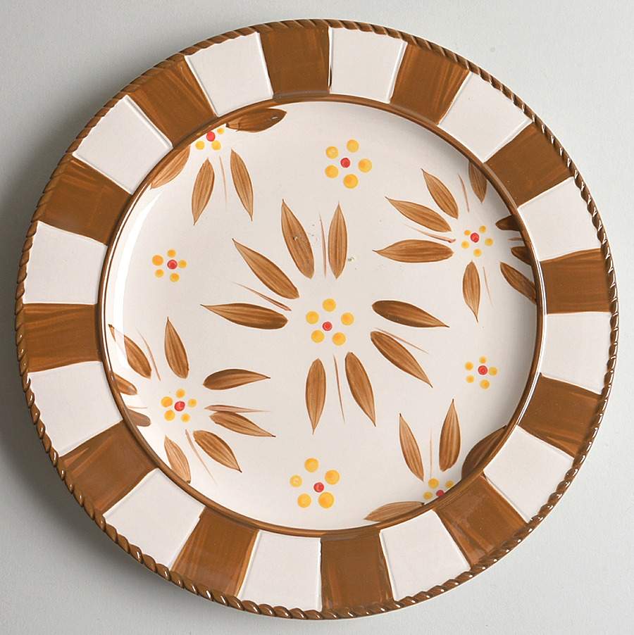 Old World Brown Dinner Plate by Temp-Tations-1