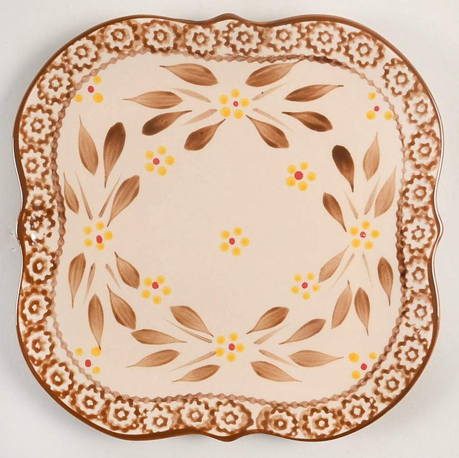 Old World Brown Square Salad Plate by Temp-Tations-1